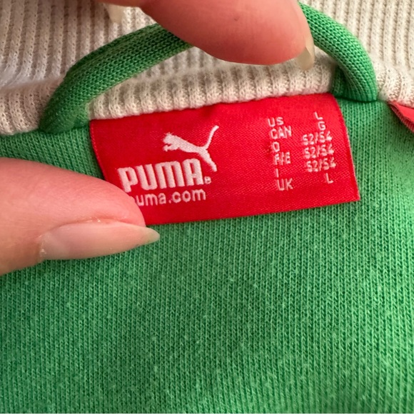 Vintage 90s Puma Green Track Jacket - Unisex Size L | Retro Zip-Up - Picture 8 of 8